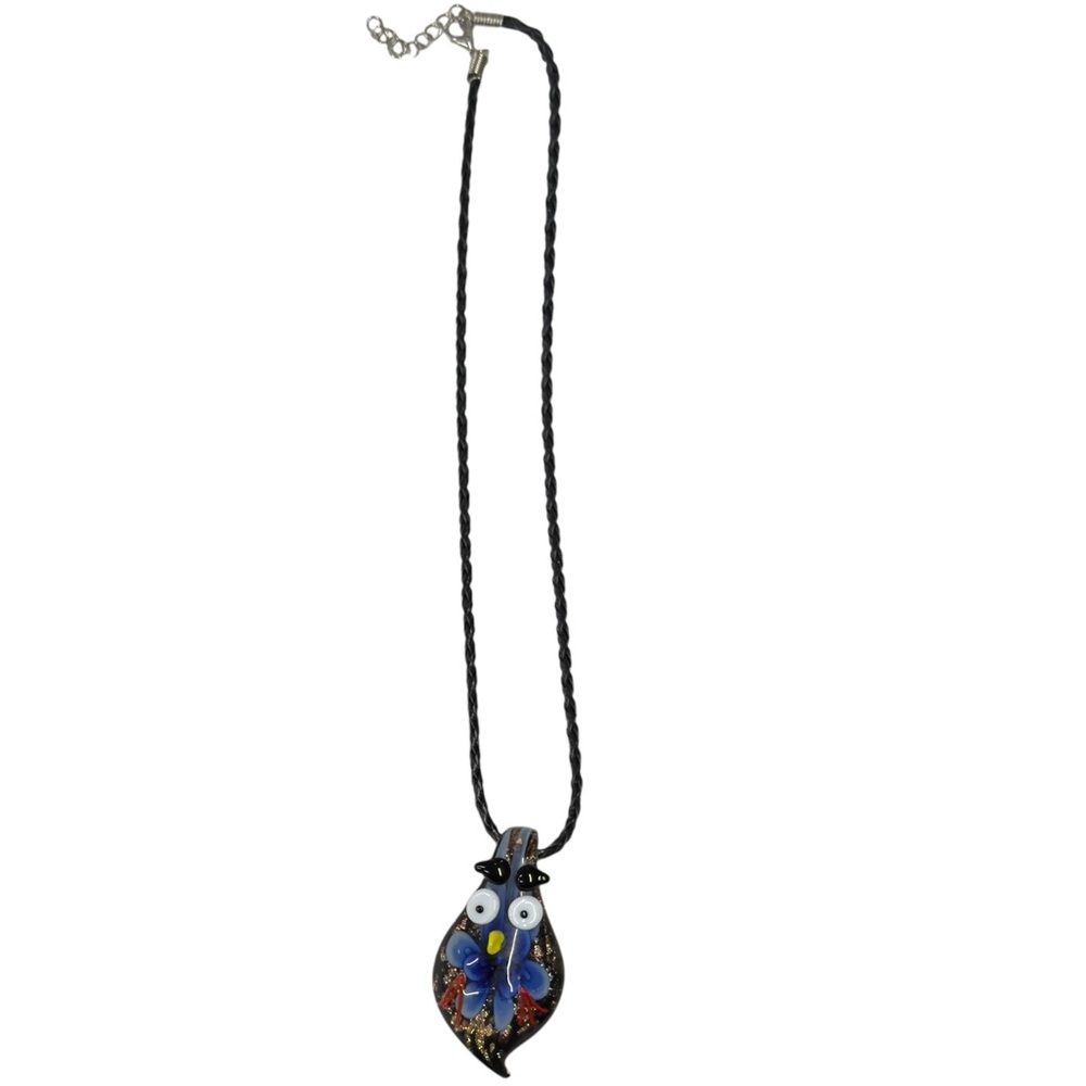 UNBRANDED Colorful LAMPWORK Owl Pendant Necklace